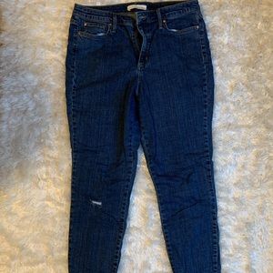 High Rise Darkwash Skinny Jeans Size 30